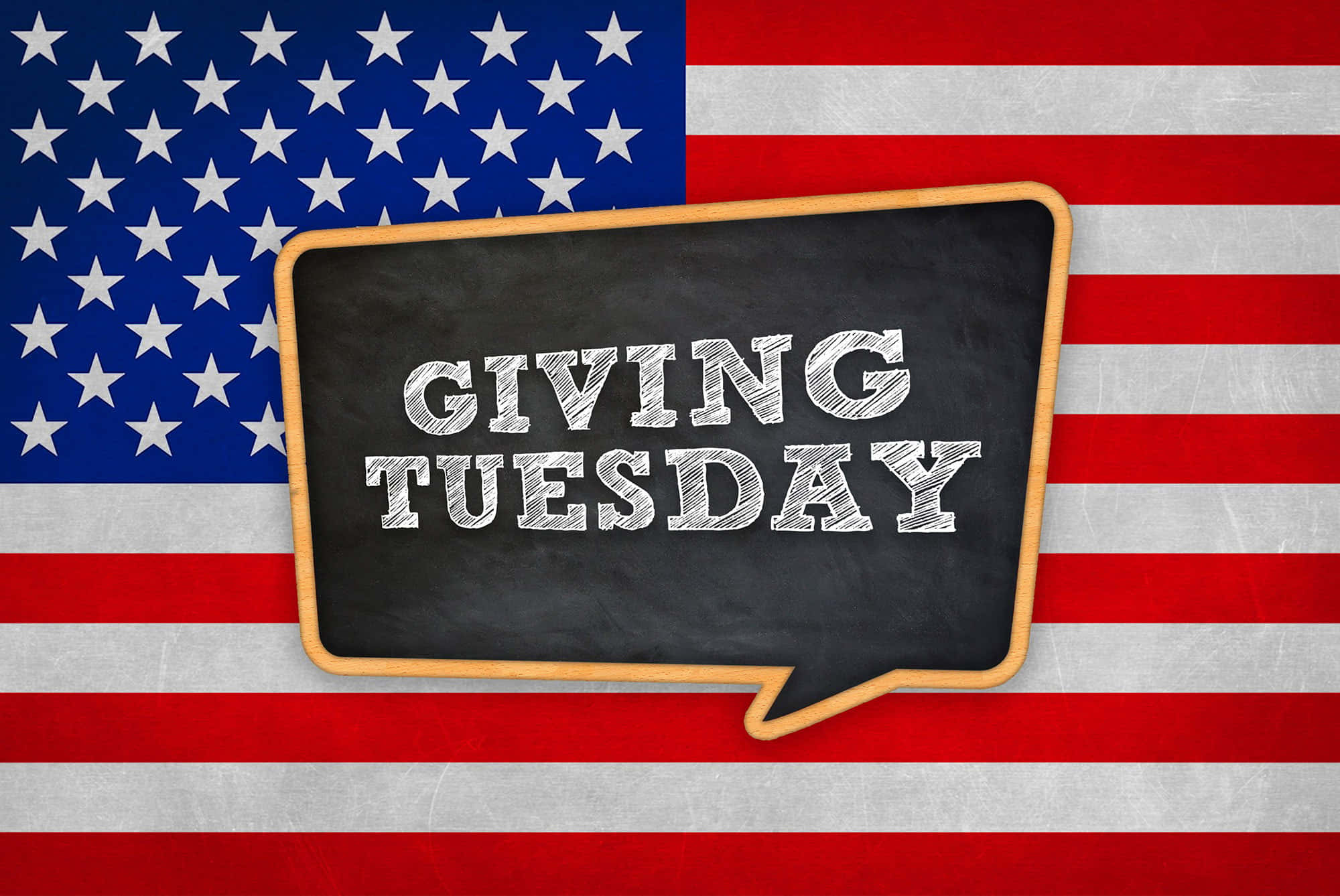 GIVING TUESDAY, chalkboard speech bubble, white chalk, Full HD Desktop Wallpaper