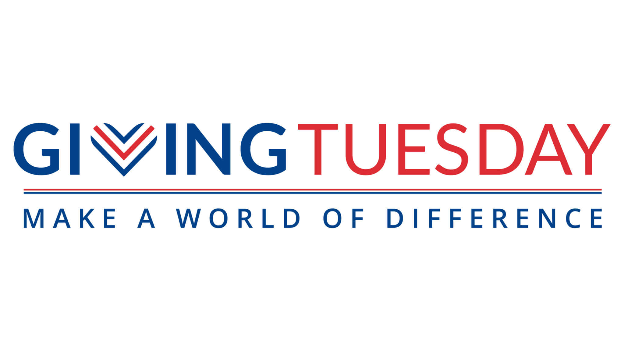 Giving Tuesday, blue red text, heart symbol, Full HD Desktop Wallpaper