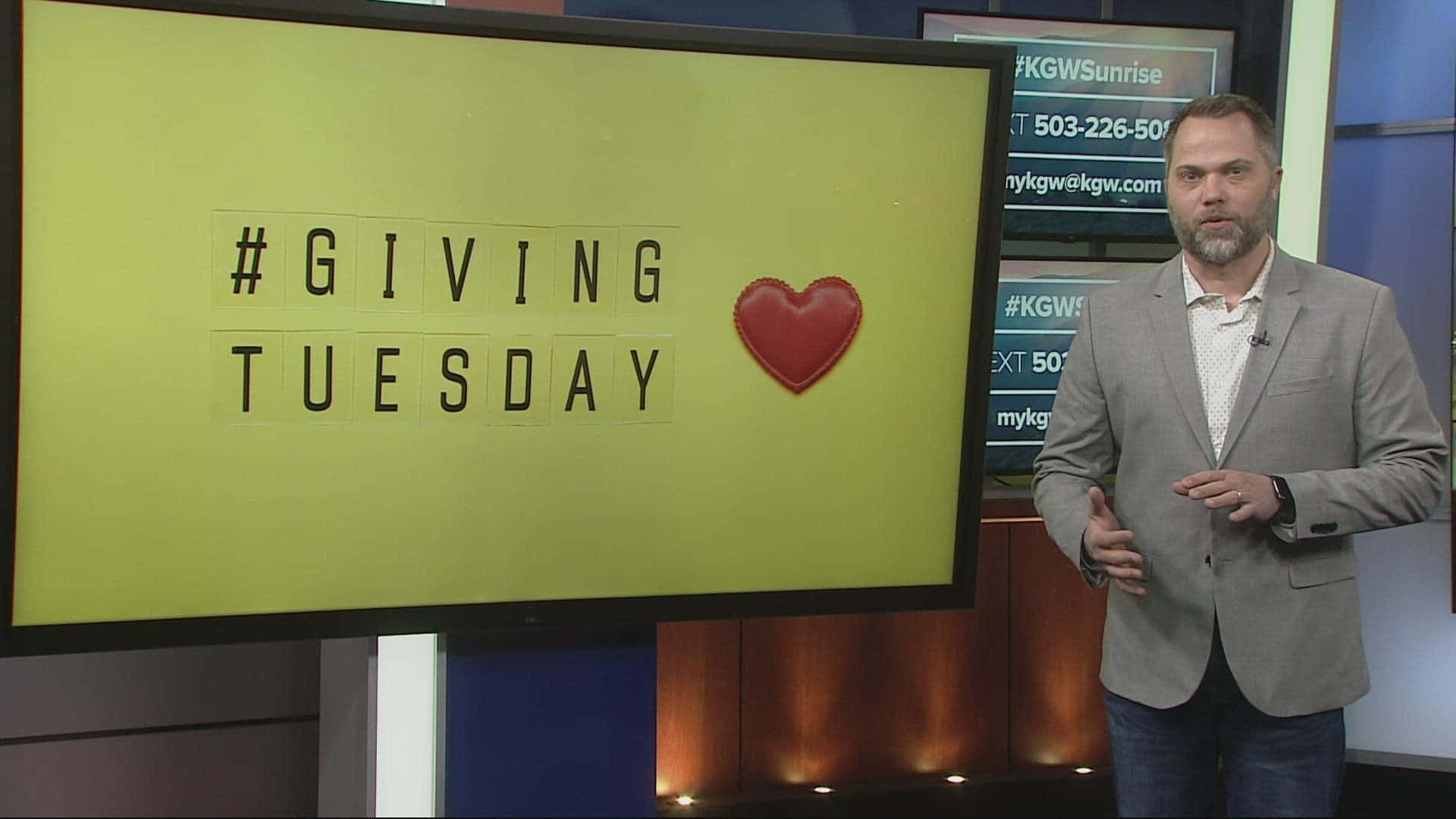 #GIVING TUESDAY, red heart, yellow background, Full HD Desktop Wallpaper