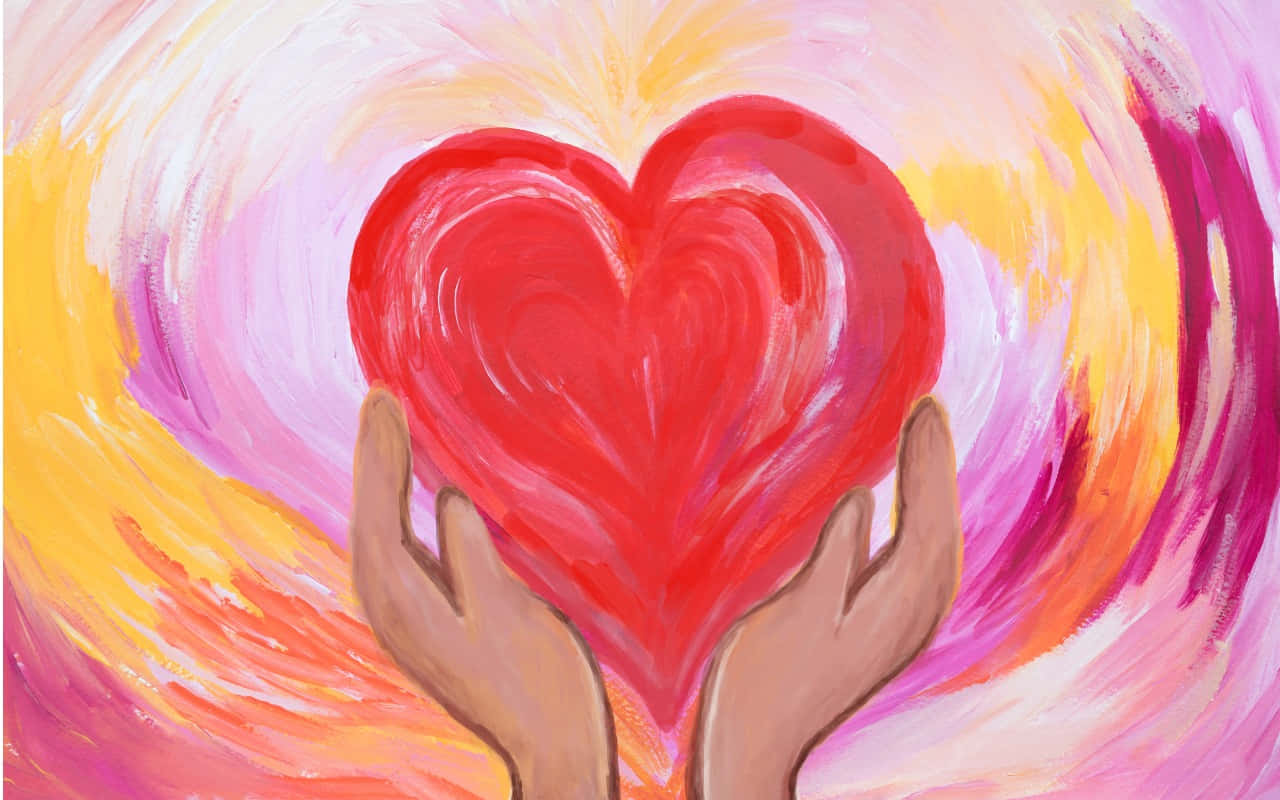 Giving Tuesday, vibrant red heart, swirling background, HD Desktop Wallpaper