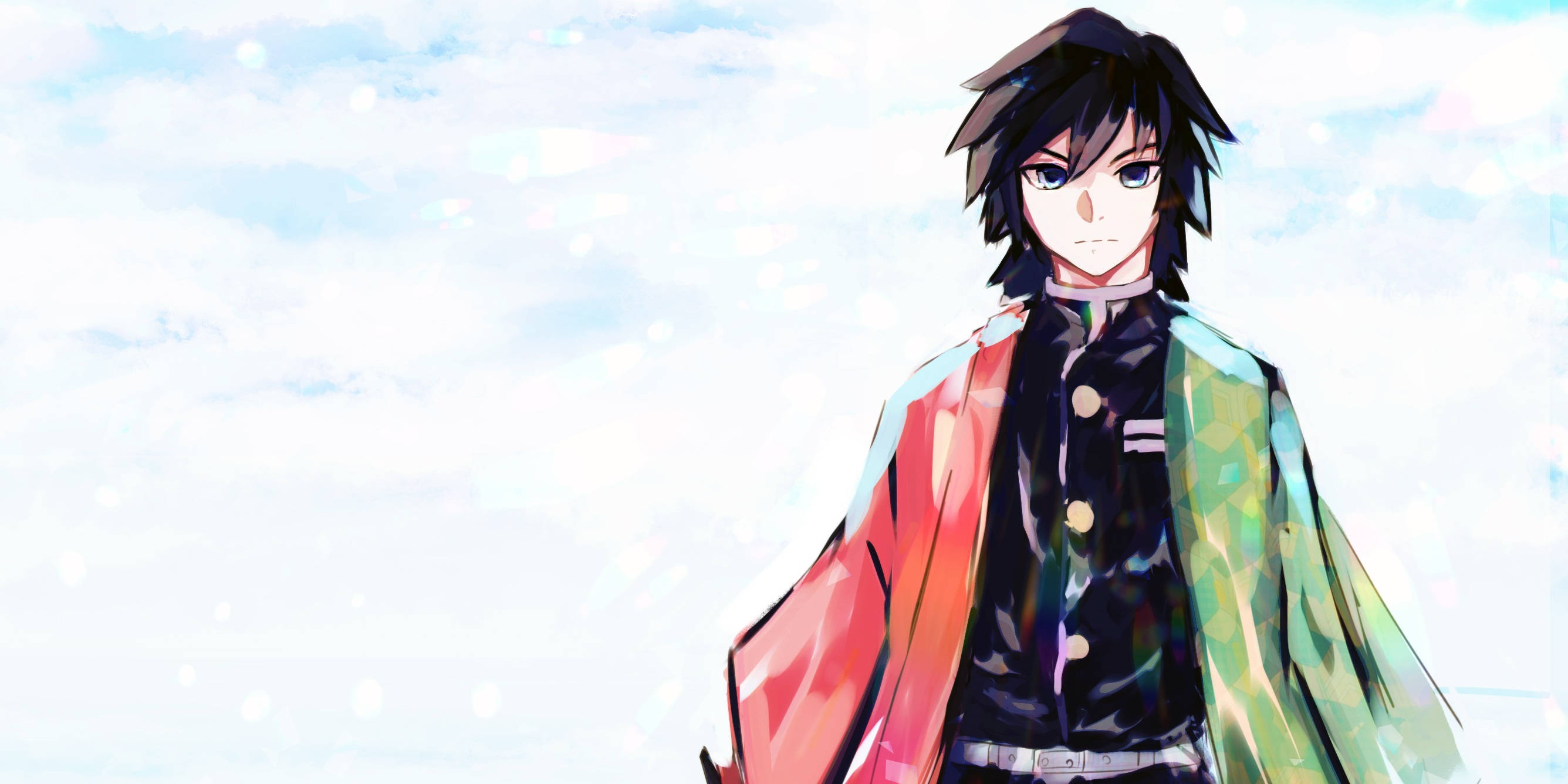 Giyu Tomioka, blue sky, cloudy sky, 2K Desktop Wallpaper