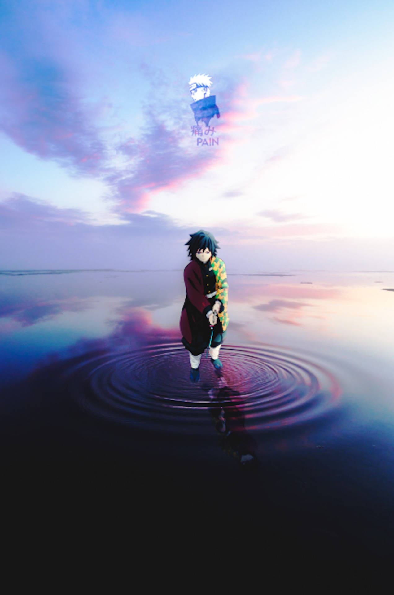 Giyu Tomioka, purple sky, twilight sky, Full HD Phone Wallpaper