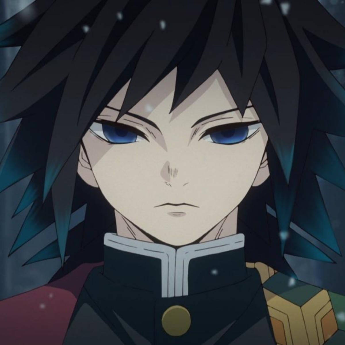 Giyu Tomioka, spiky black hair, intense blue eyes, SD Desktop Wallpaper