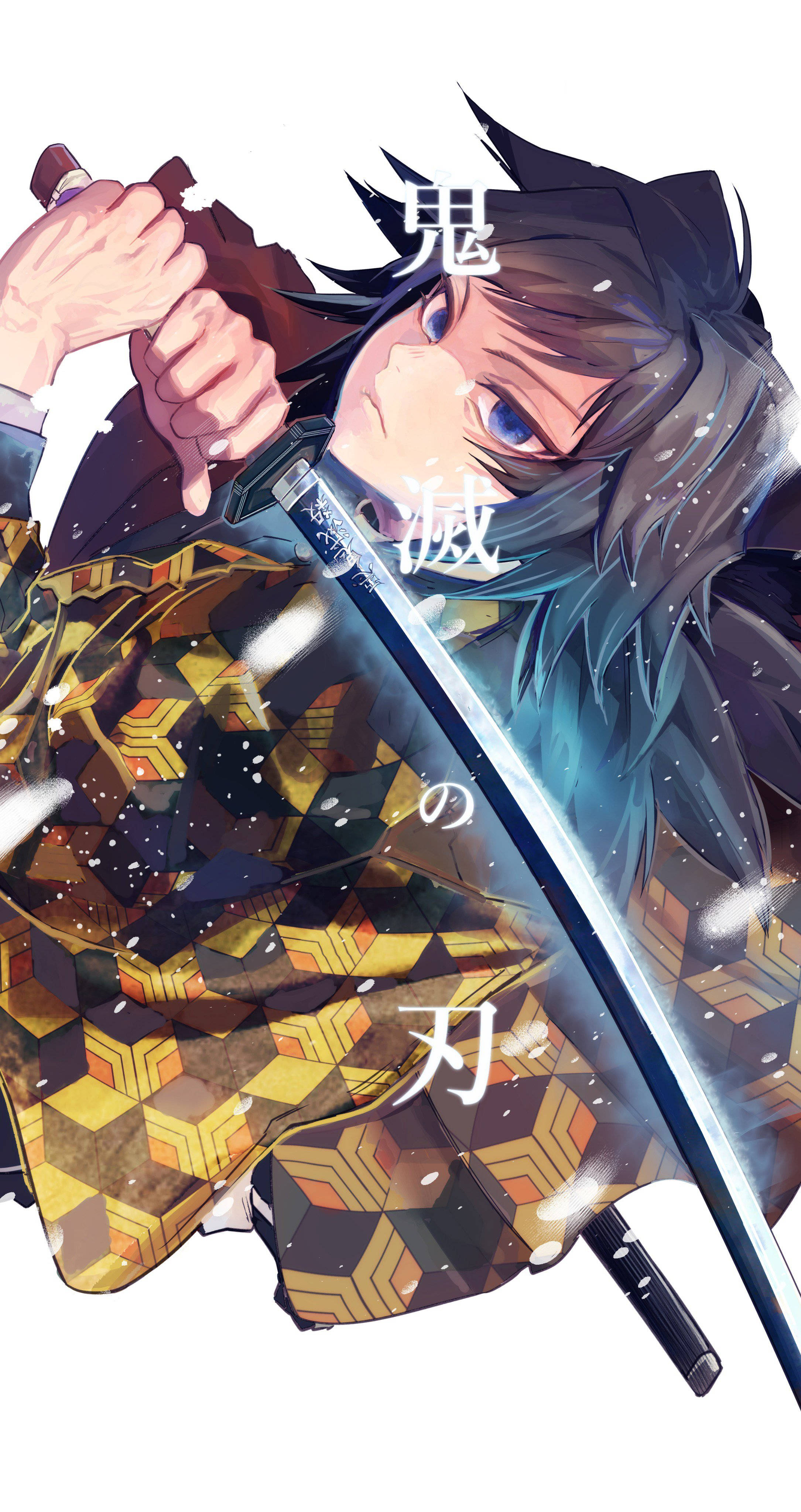 Giyuu Tomioka, blue eyes, dark hair, 4K Phone Wallpaper