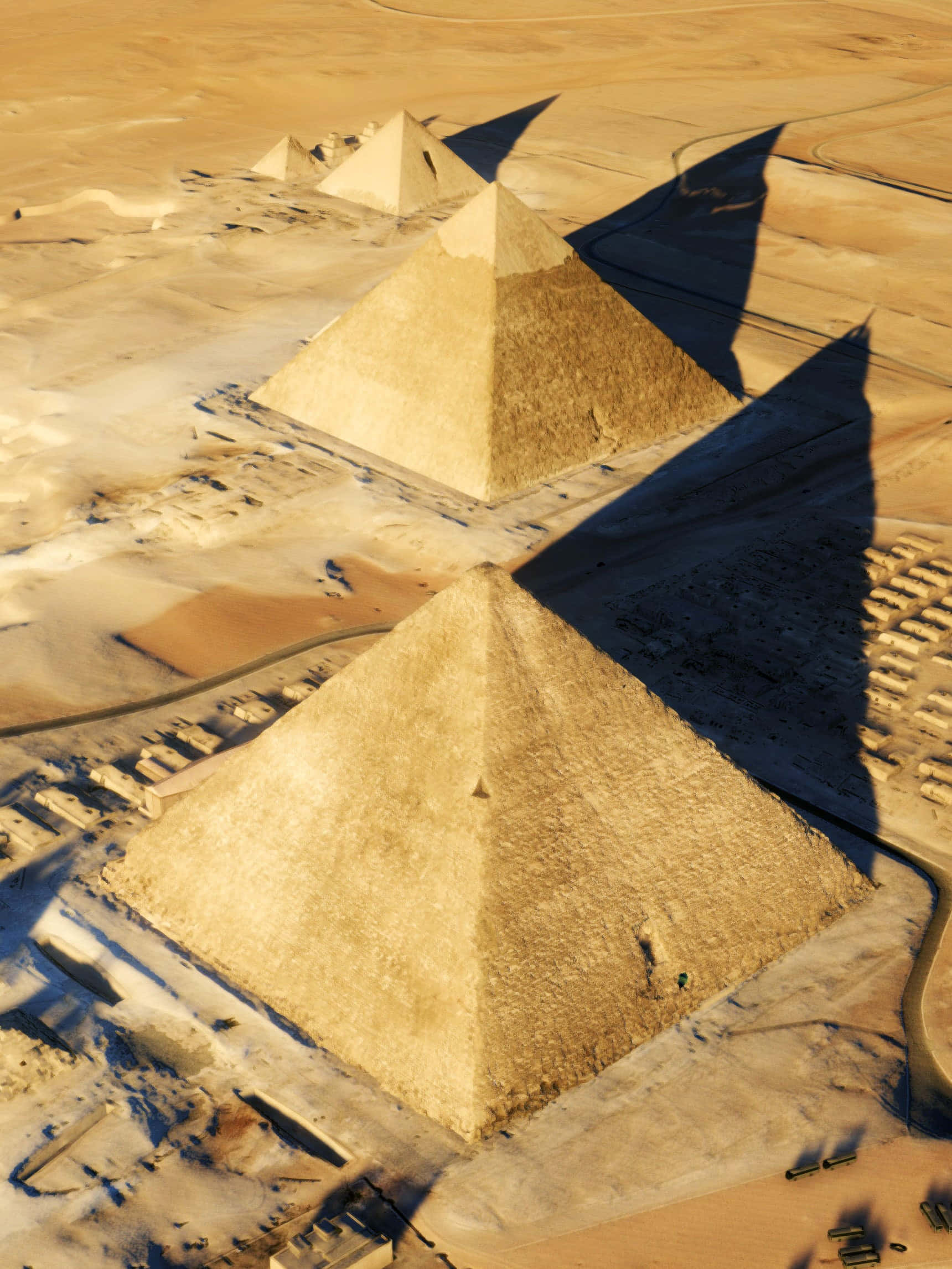 The Pyramids Of Giza, golden desert sands, bright sunlight, Full HD Phone Wallpaper