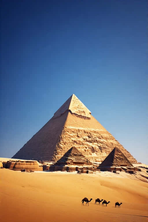 Pyramids of Giza, ancient pyramid, clear blue sky, SD Phone Wallpaper
