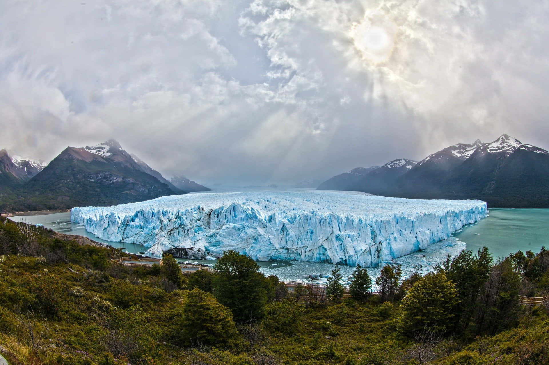 majestic glacier landscape, blue glacier, turquoise water, Full HD Desktop Wallpaper