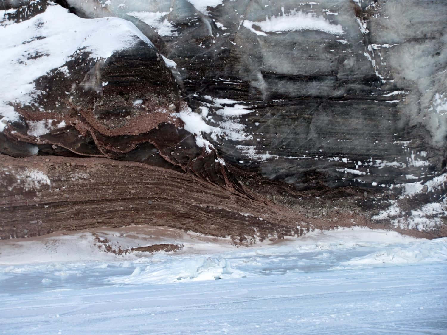 Glacial, strata, blue ice, HD Desktop Wallpaper