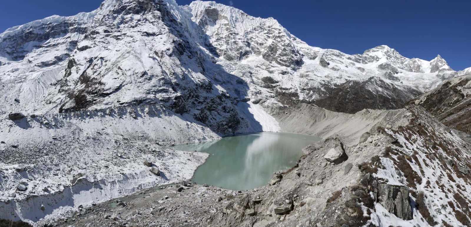 glacial lake, mountain peaks, turquoise, HD Desktop Wallpaper