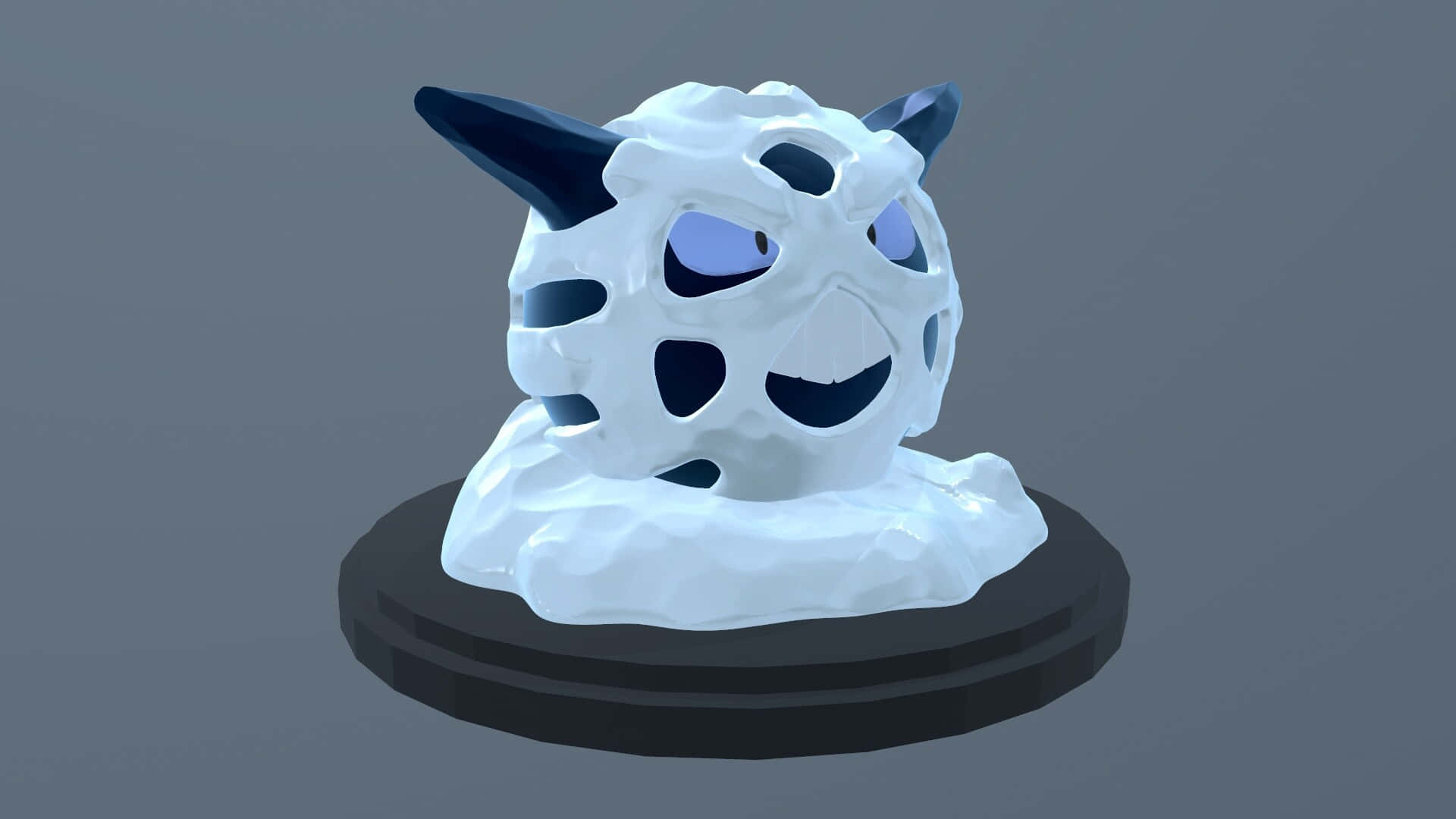 Glalie, white snow monster, blue eyes, Full HD Desktop Wallpaper
