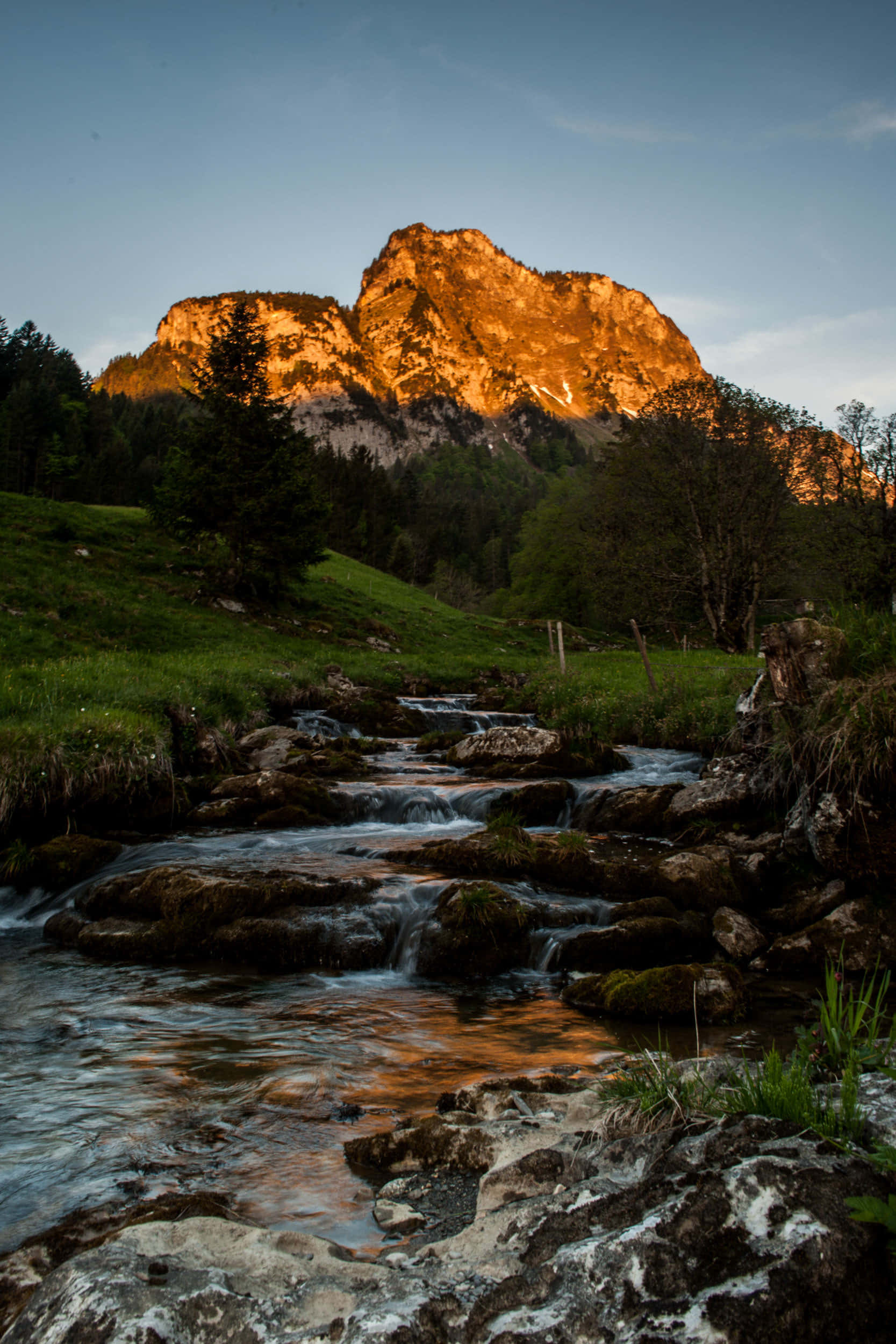 Glarus, mountain peak, golden sunset, Full HD Phone Wallpaper