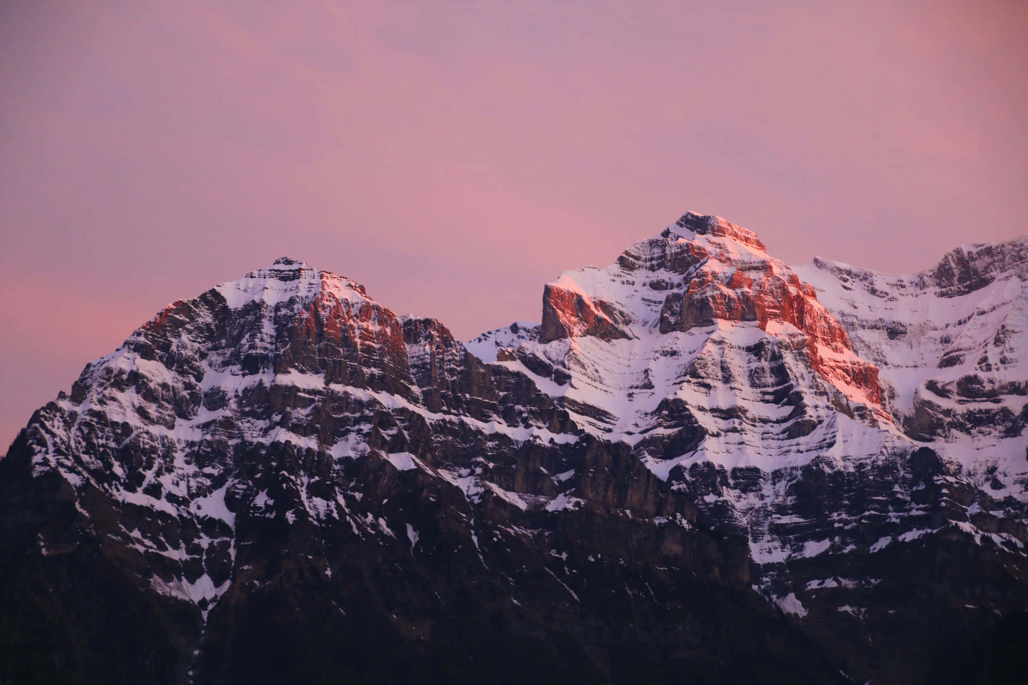 Glarus, alpine glow, dusk, Full HD Desktop Wallpaper