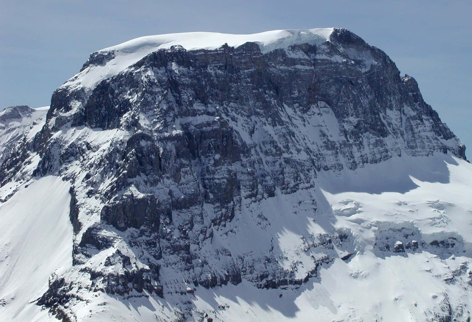 Glarus, snow-capped mountain, rugged dark rock faces, HD Desktop Wallpaper