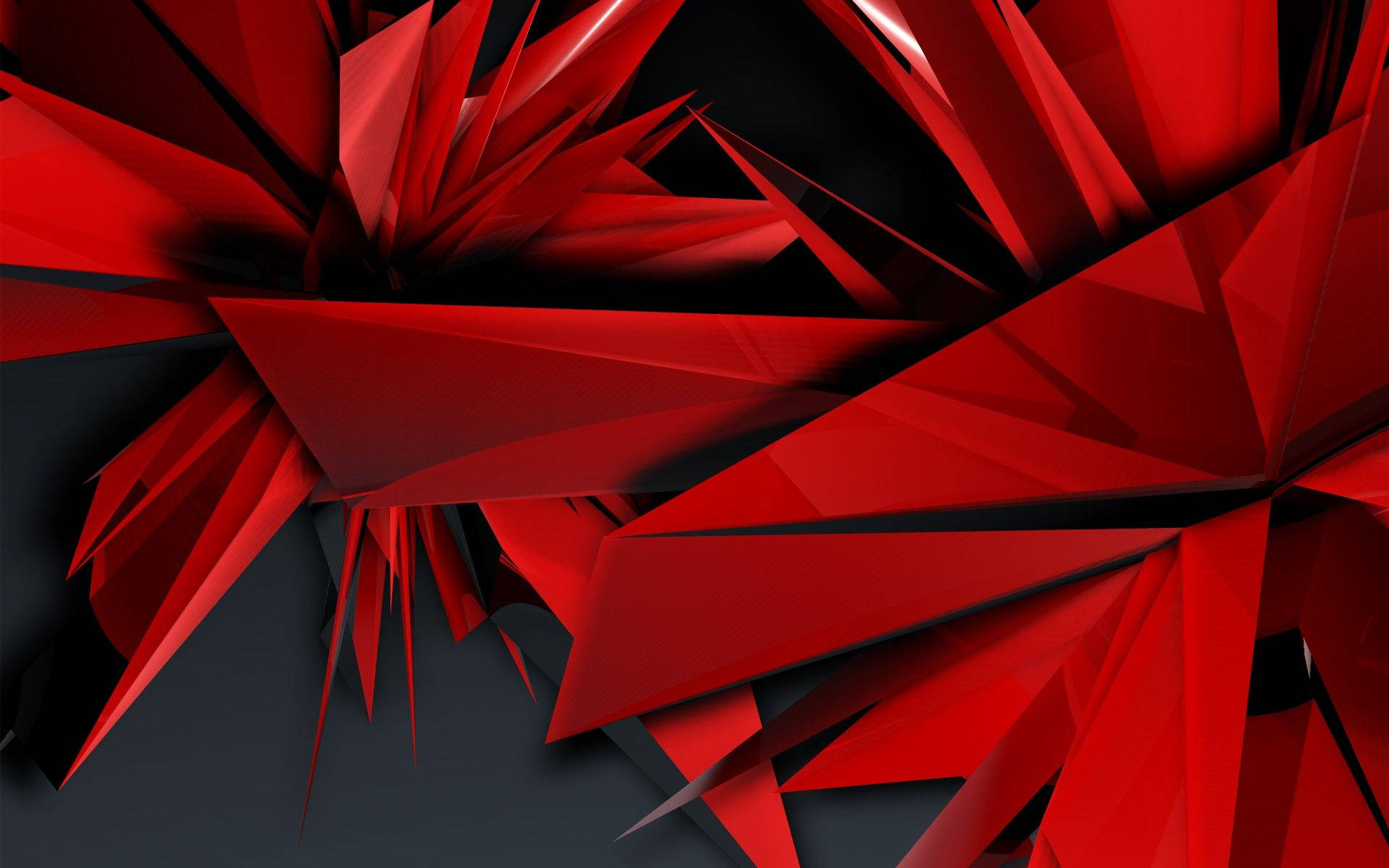 cool red glass shards, vibrant red, geometric shards, Full HD Desktop Wallpaper