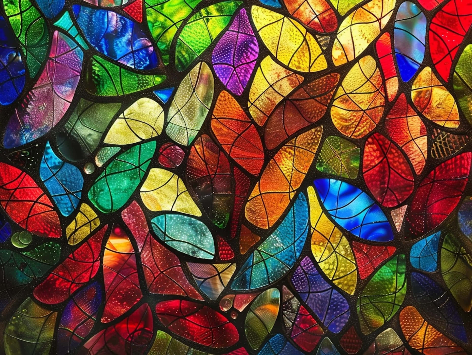 stained glass, red, blue, Full HD Desktop Wallpaper