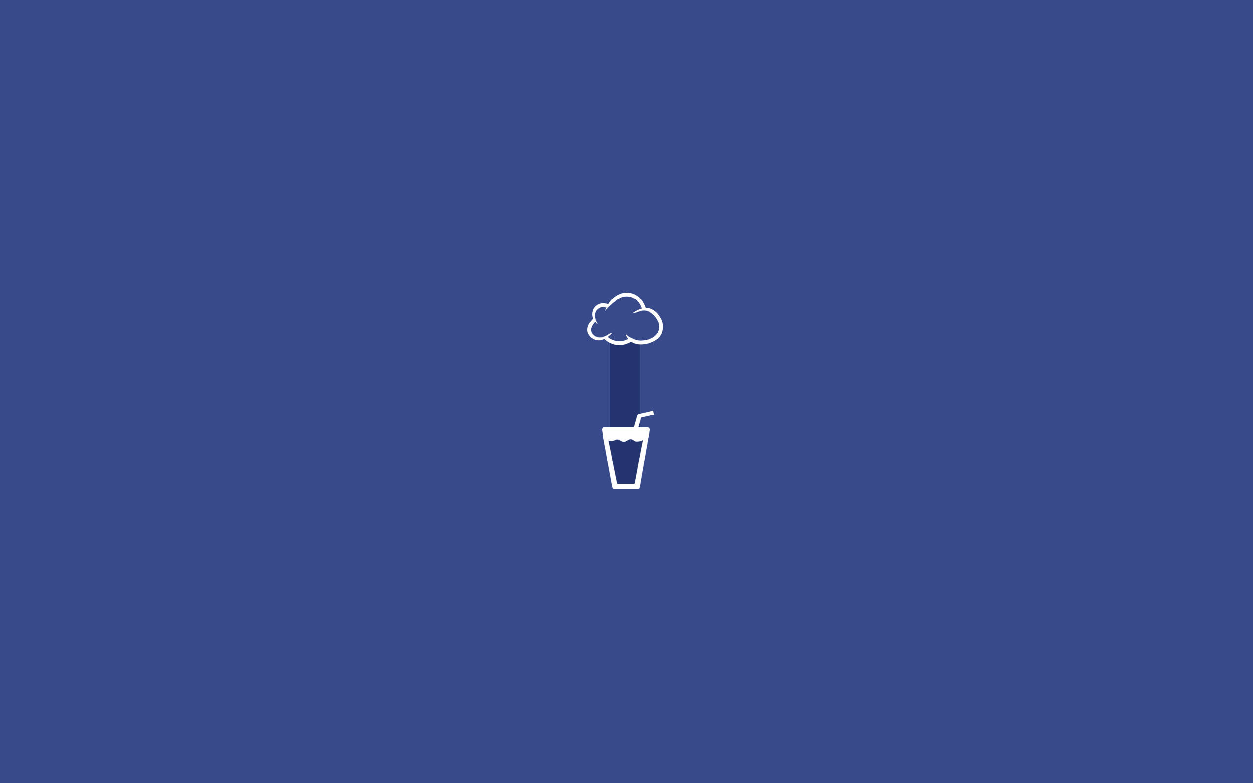 dark blue aesthetic, cute glass, minimalist white line drawing, 2K Desktop Wallpaper