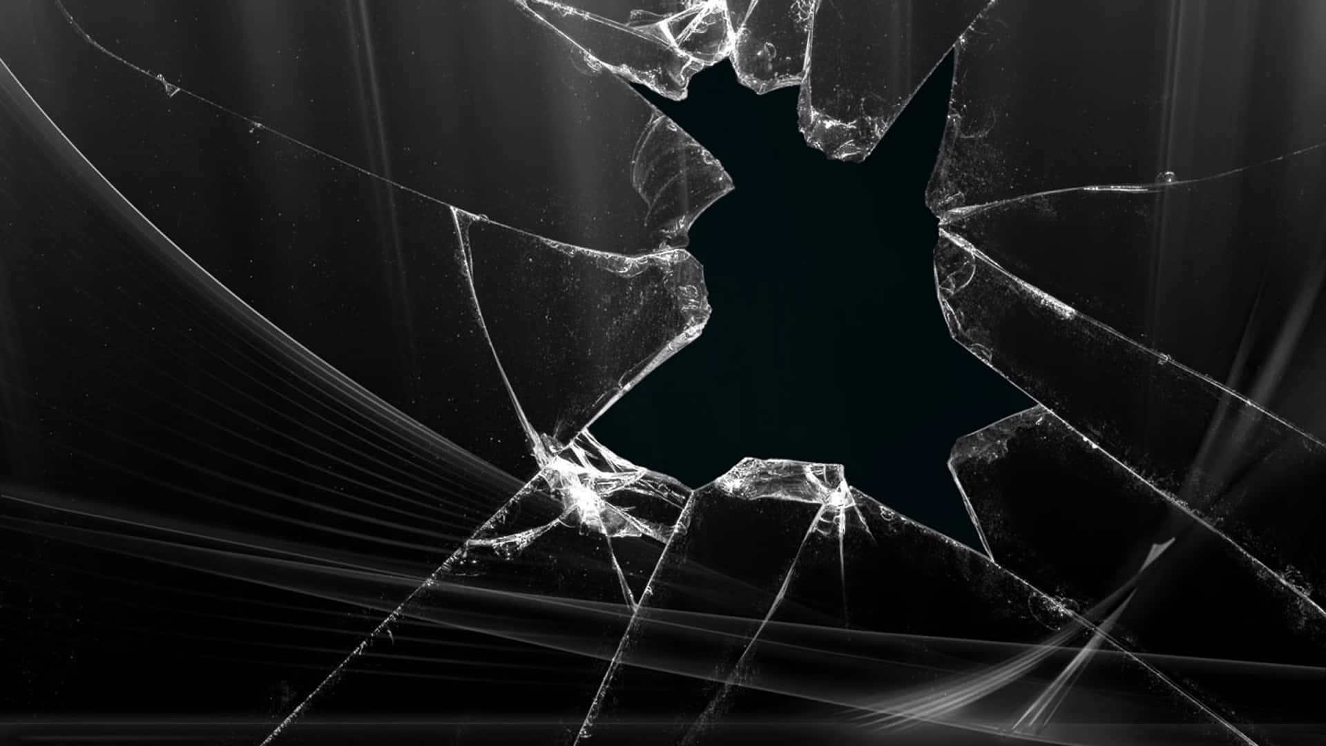 shattered glass surface, sharp cracks, central hole, Full HD Desktop Wallpaper
