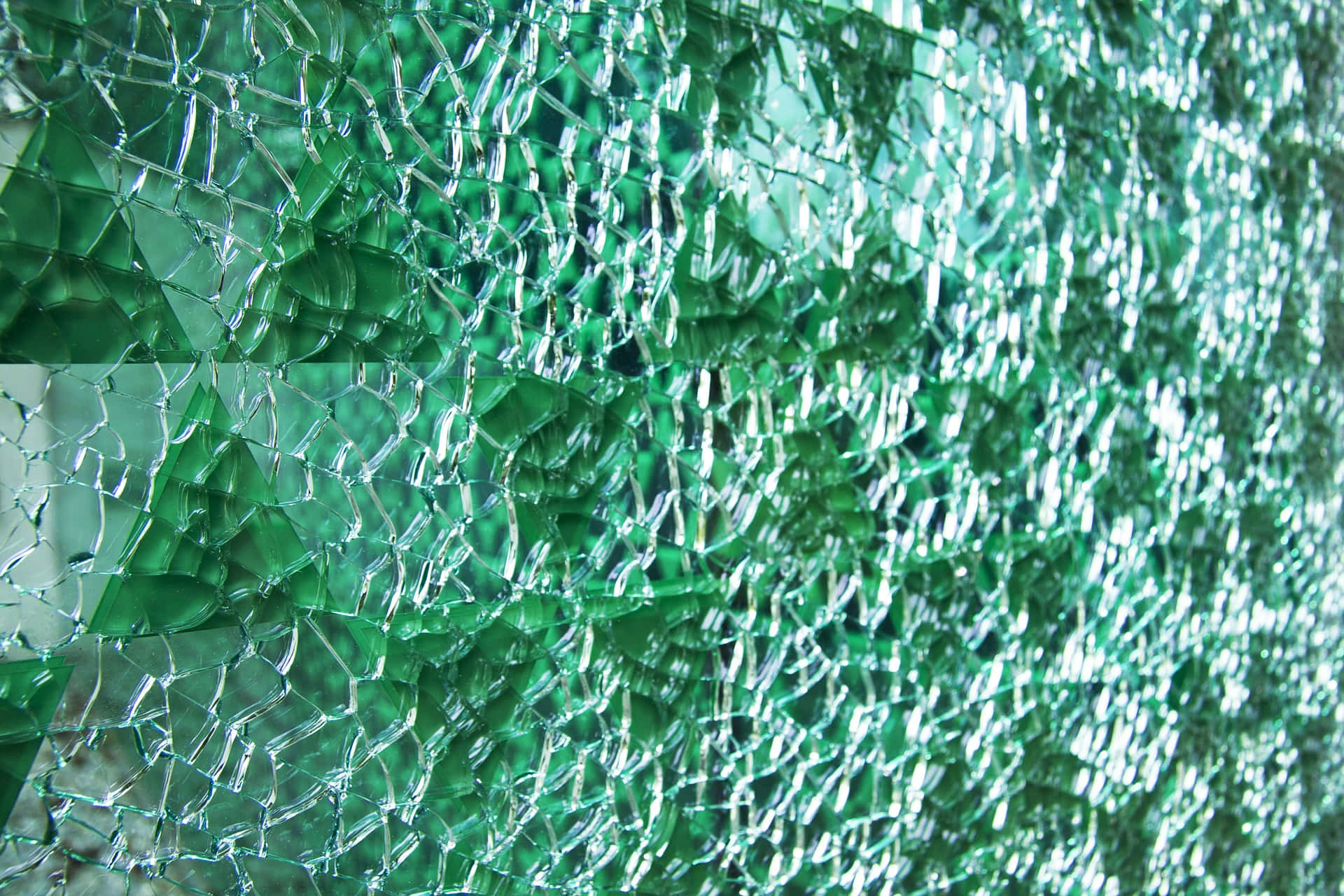 crystal clear glass texture, shattered green glass, intricate cracks, Full HD Desktop Wallpaper