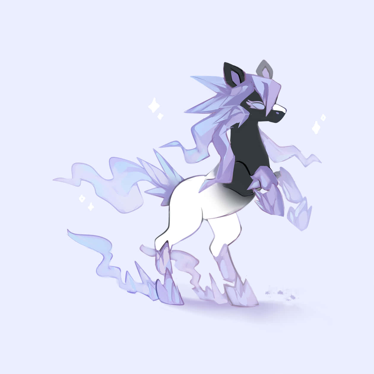Glastrier, crystalline purple mane, crystalline purple tail, SD Desktop Wallpaper