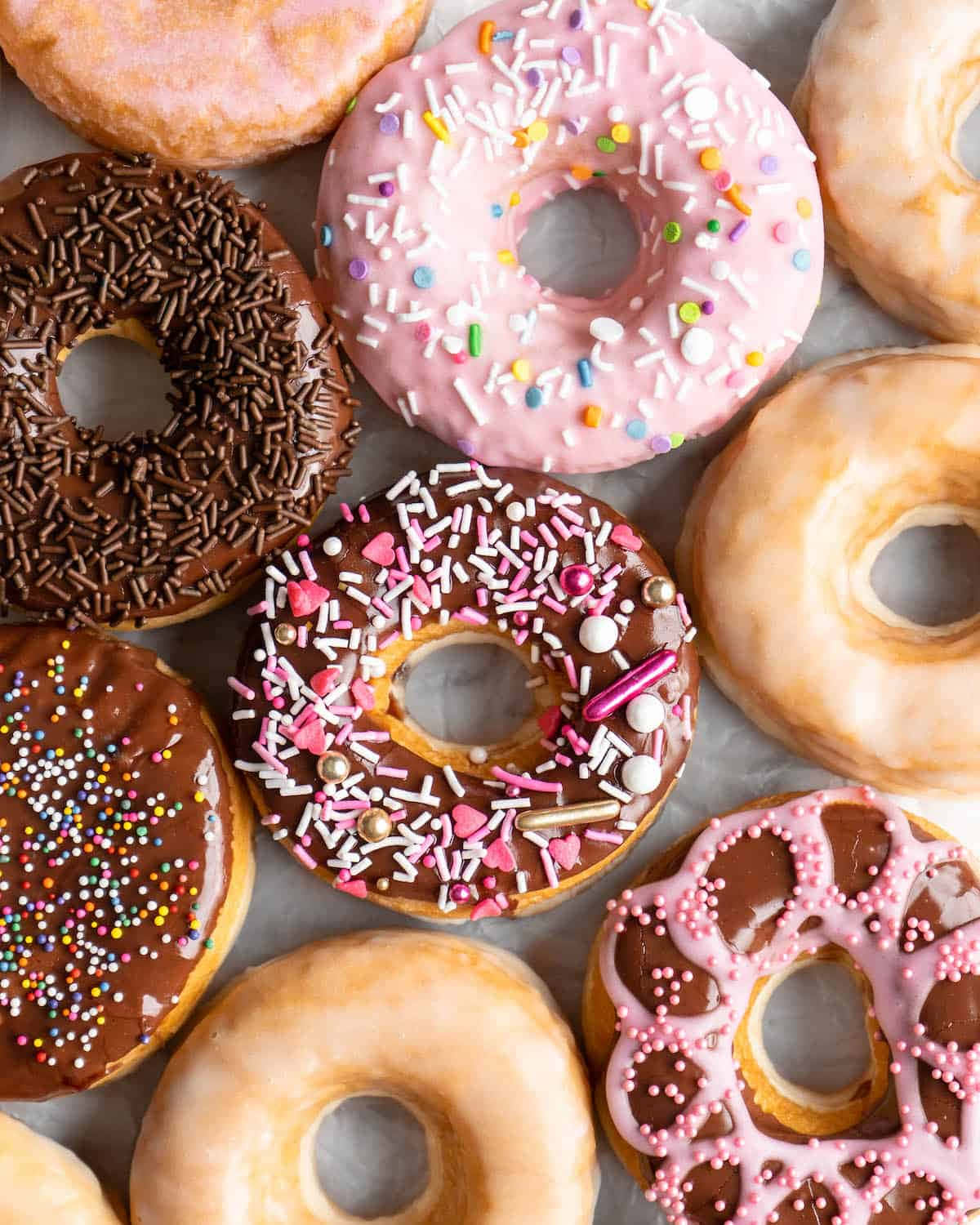 glazed donut, colorful assortment, glazed, HD Phone Wallpaper