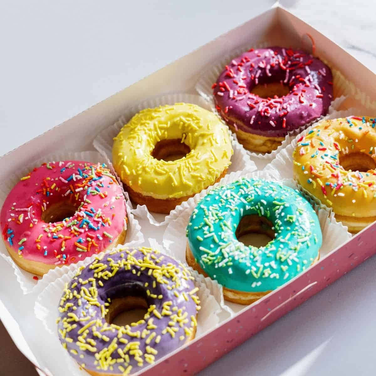 glazed donut, vibrantly glazed, colorful sprinkles, SD Desktop Wallpaper