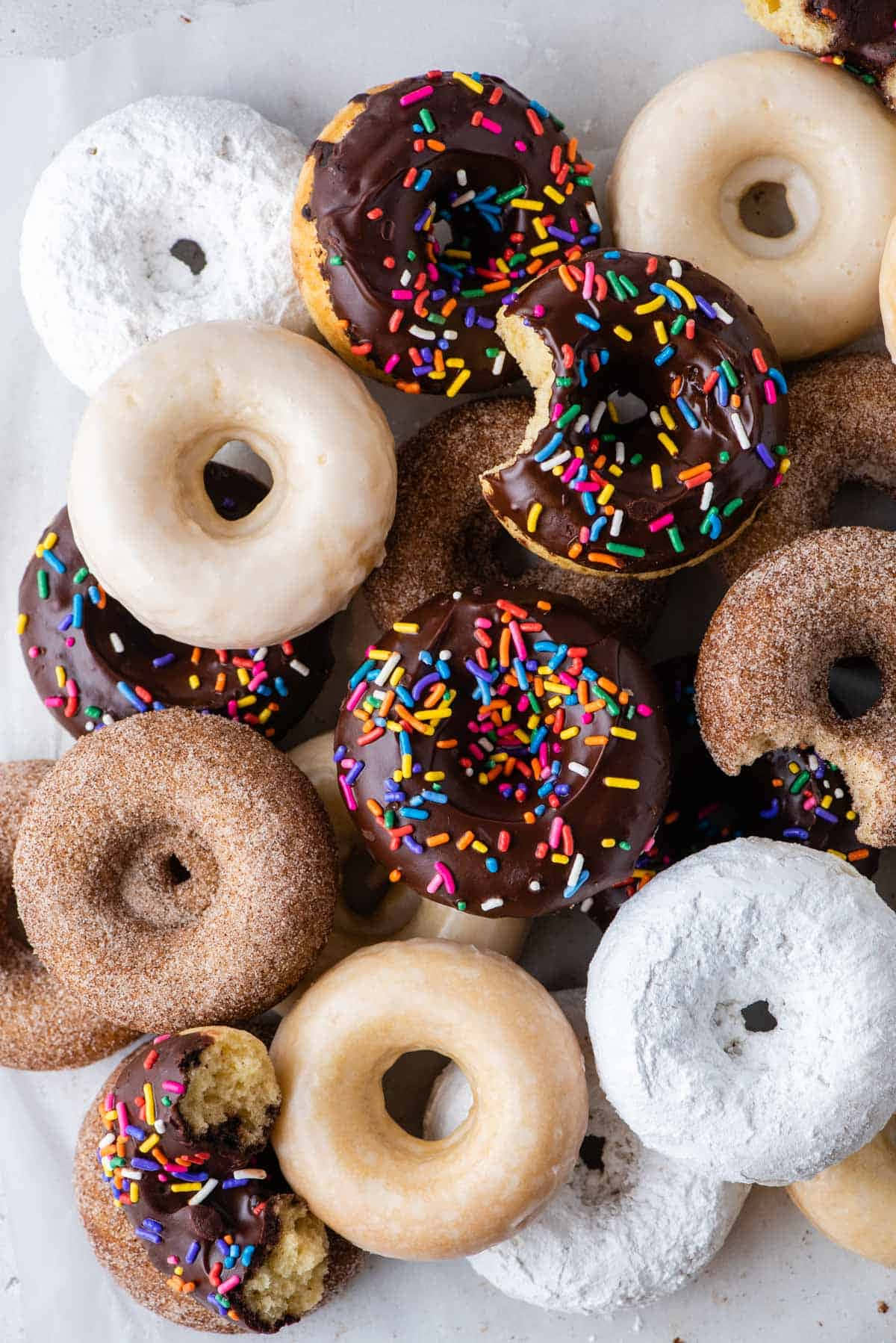 Glazed Donut, chocolate sprinkles, powdered sugar, HD Phone Wallpaper