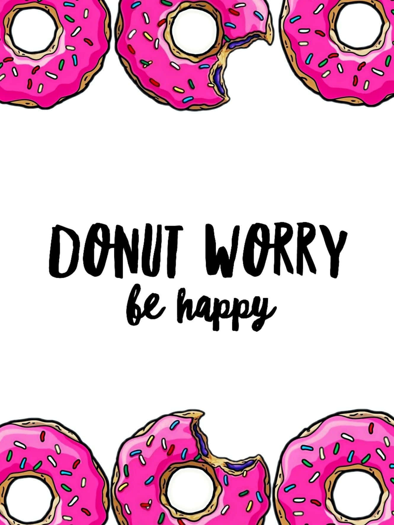 cute donut, pink frosted donuts, colorful sprinkles, HD Phone Wallpaper