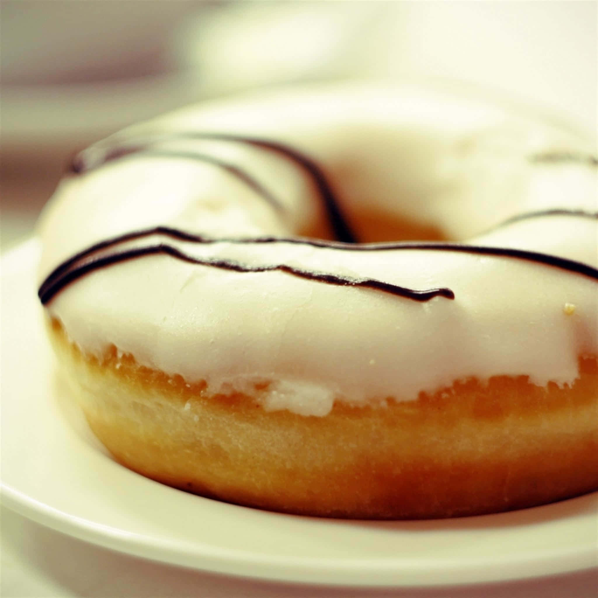 yummy glazed donut, glazed donut, chocolate drizzle, Full HD Desktop Wallpaper