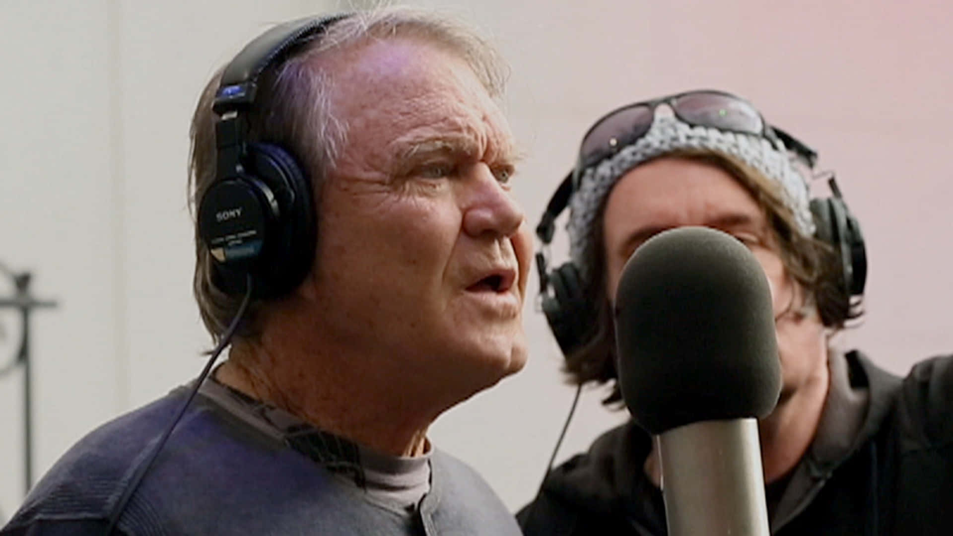 Glen Campbell, recording session, studio, Full HD Desktop Wallpaper