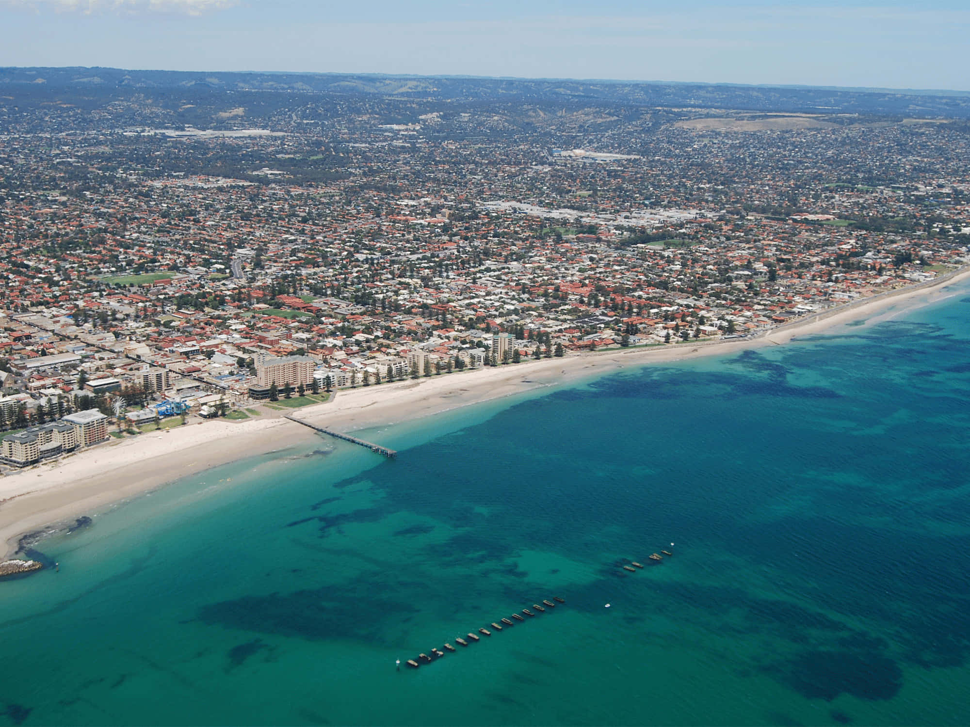 Glenelg Beach, Glenelg, turquoise waters, Full HD Desktop Wallpaper