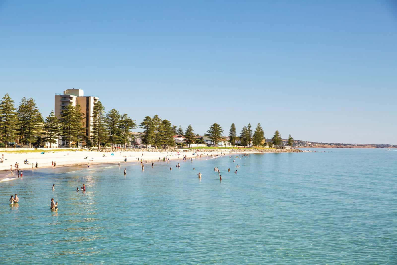 Glenelg Beach, summer day, turquoise water, HD Desktop Wallpaper