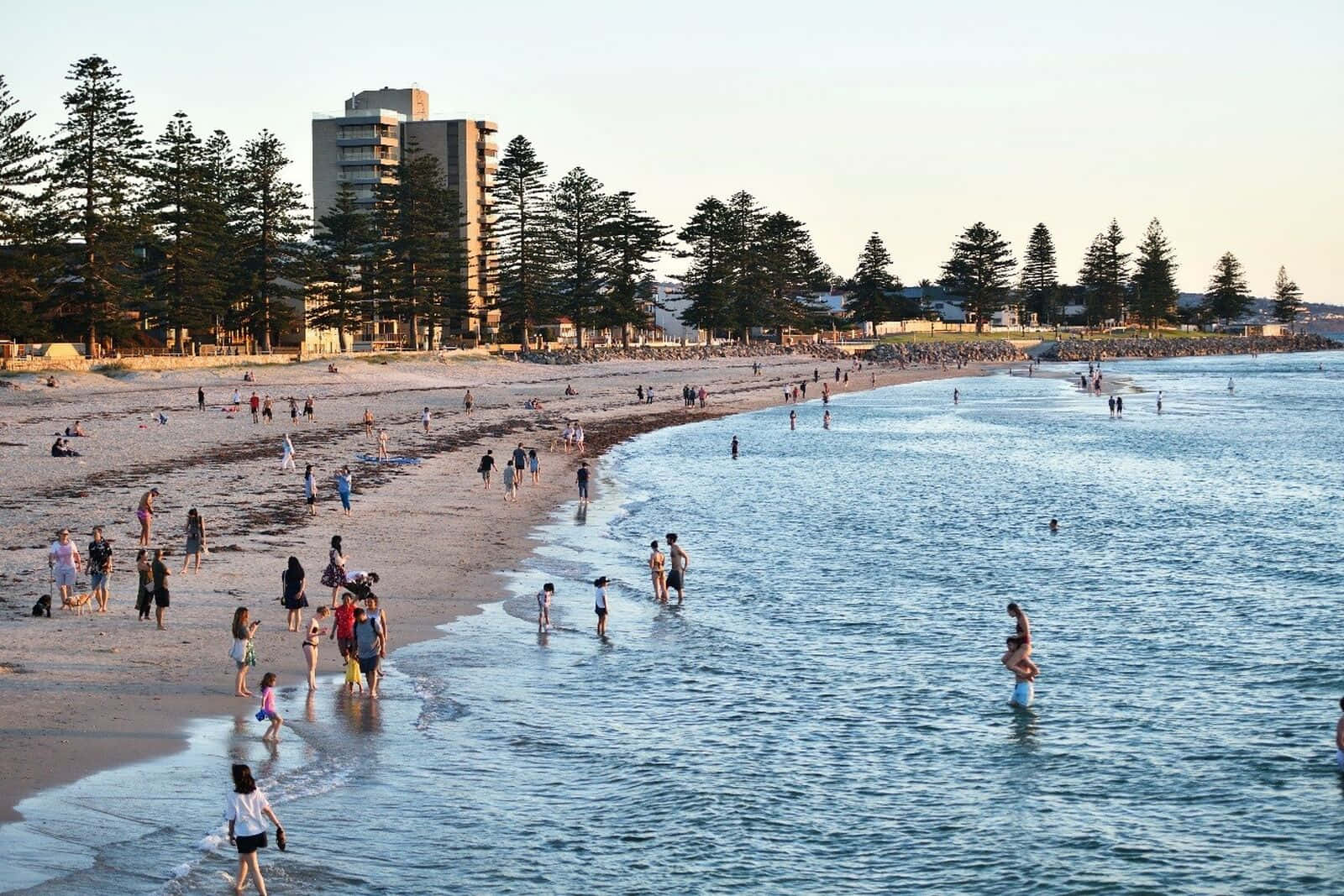 Glenelg Beach, sunset, golden hour, HD Desktop Wallpaper