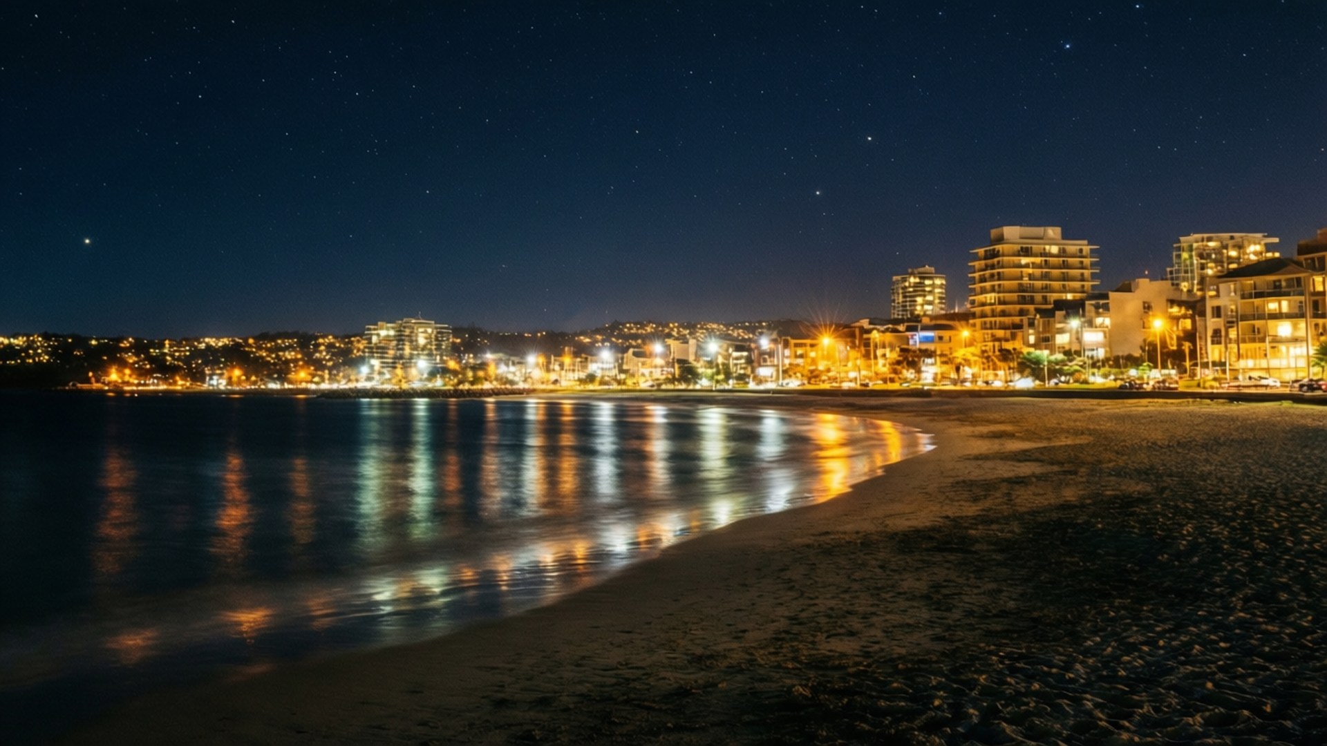 Glenelg, Night, lights, Full HD Desktop Wallpaper