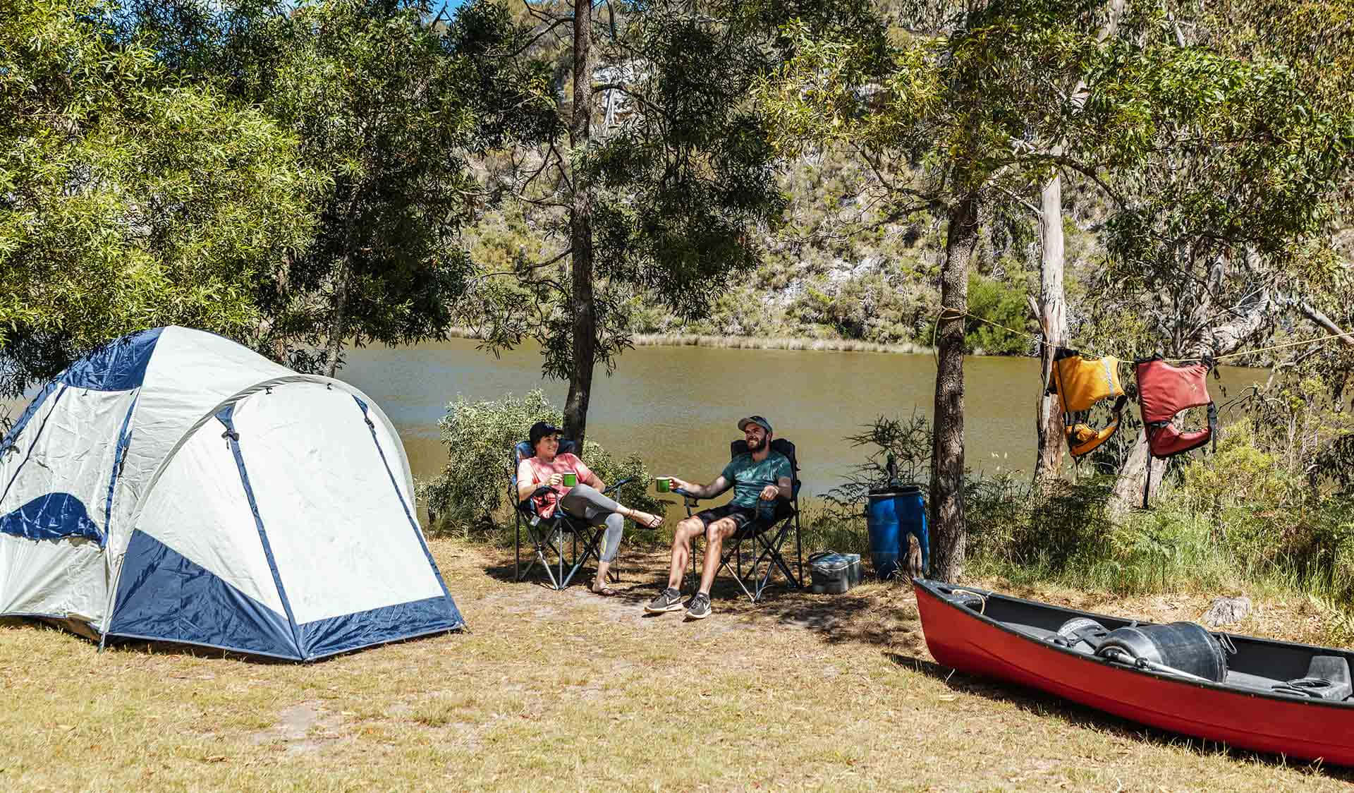 Glenelg, riverside camping experience, tent, Full HD Desktop Wallpaper