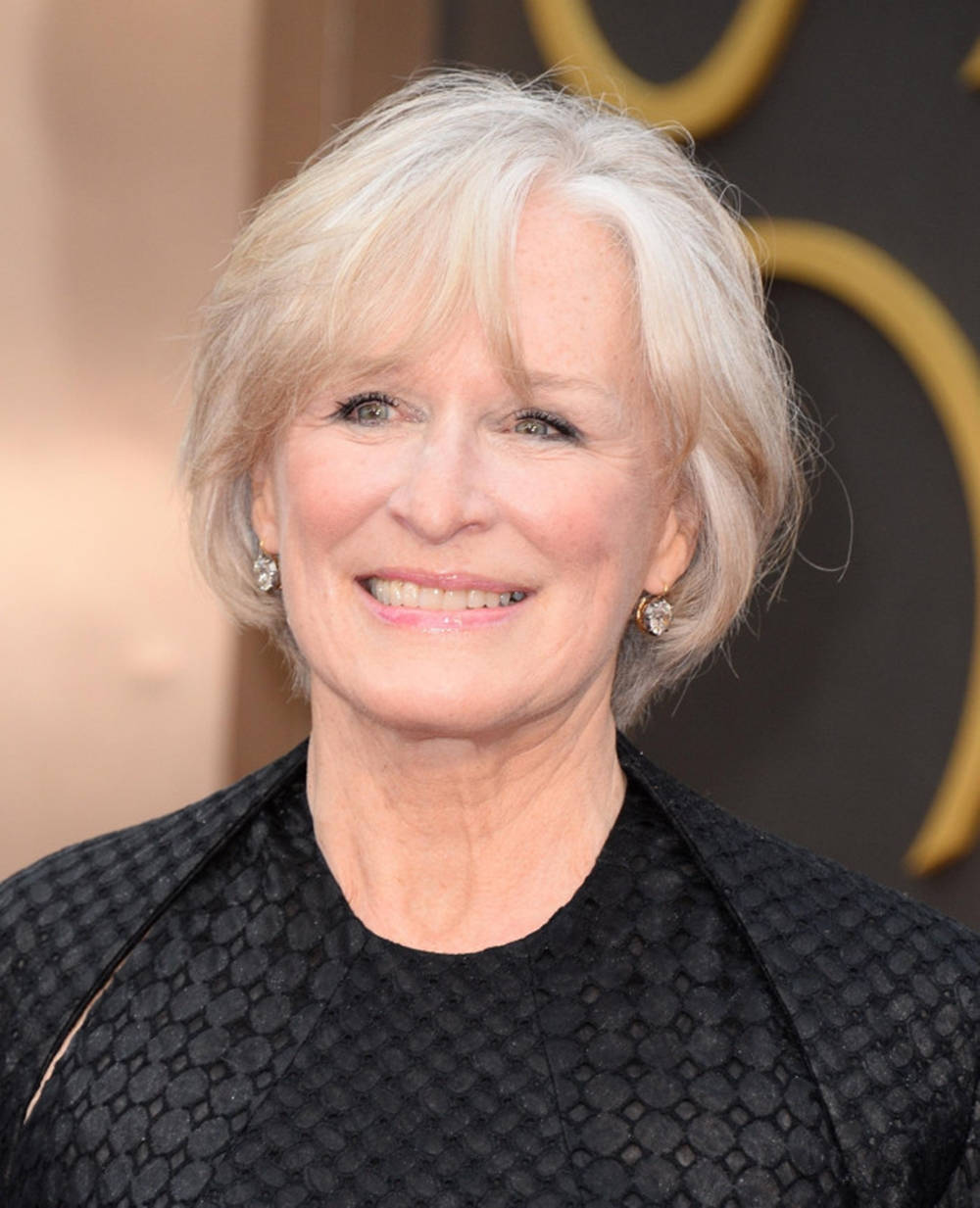 Glenn Close, 2014 Oscars, black textured dress, SD Phone Wallpaper