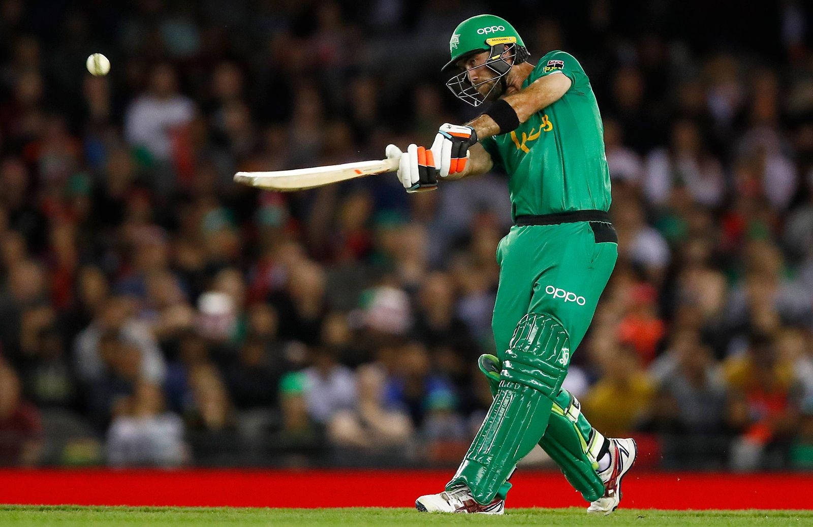 Glenn Maxwell, green uniform, stadium lights, HD Desktop Wallpaper