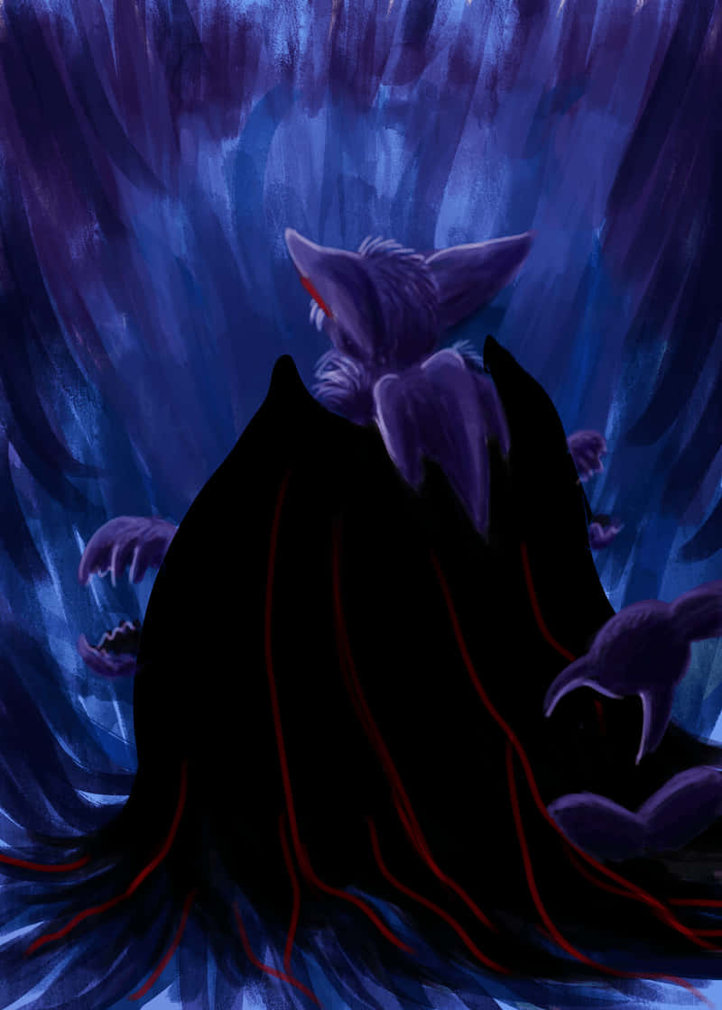 Gligar, black wings, purple-furred, SD Phone Wallpaper