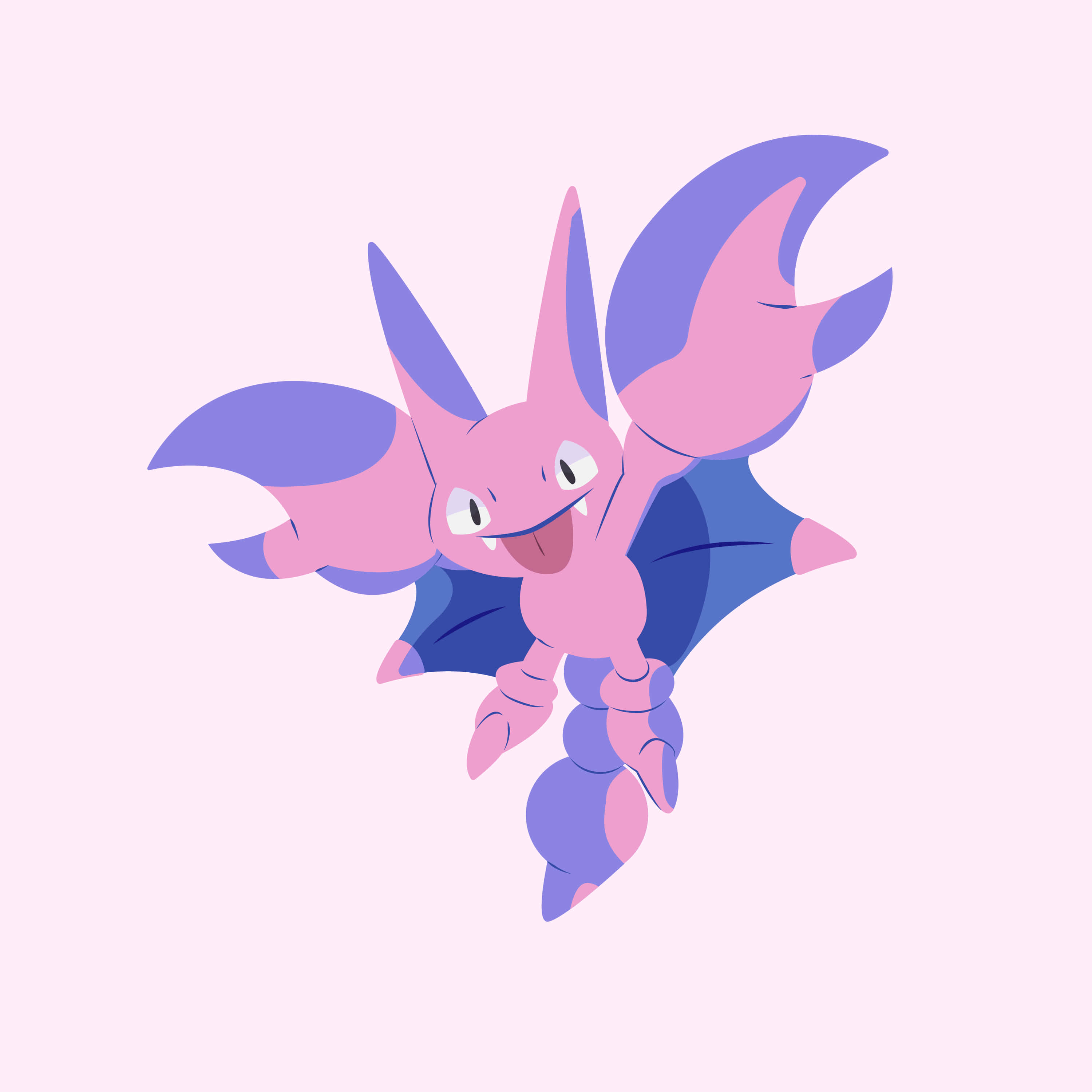 Gligar, pink, purple, 2K Desktop Wallpaper