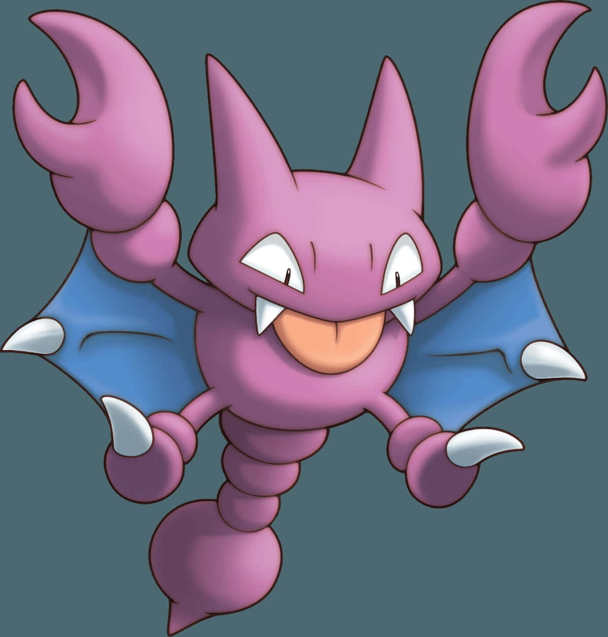 Gligar, pink, blue bat wings, SD Phone Wallpaper