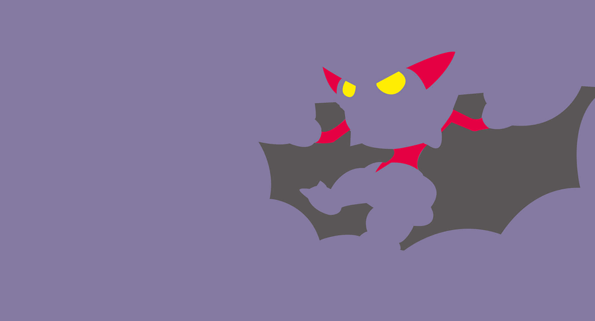Gligar, purple bat, red horns, Full HD Desktop Wallpaper