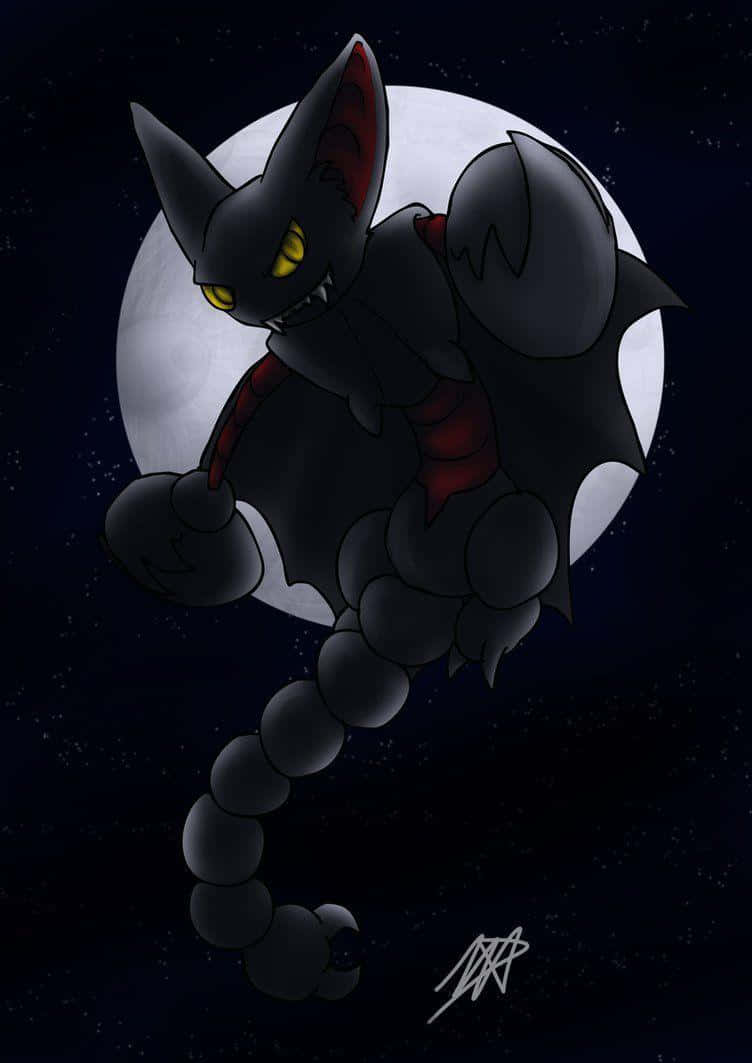 Gligar, full moon, starry night sky, SD Phone Wallpaper