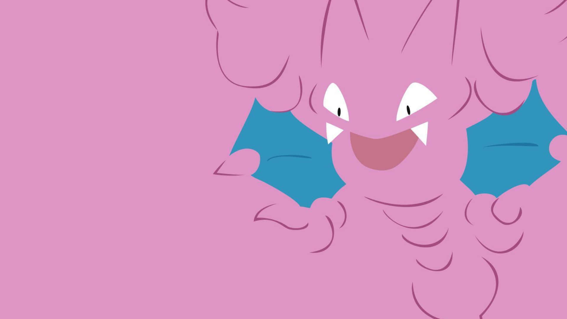 Gligar, pink, blue wings, Full HD Desktop Wallpaper