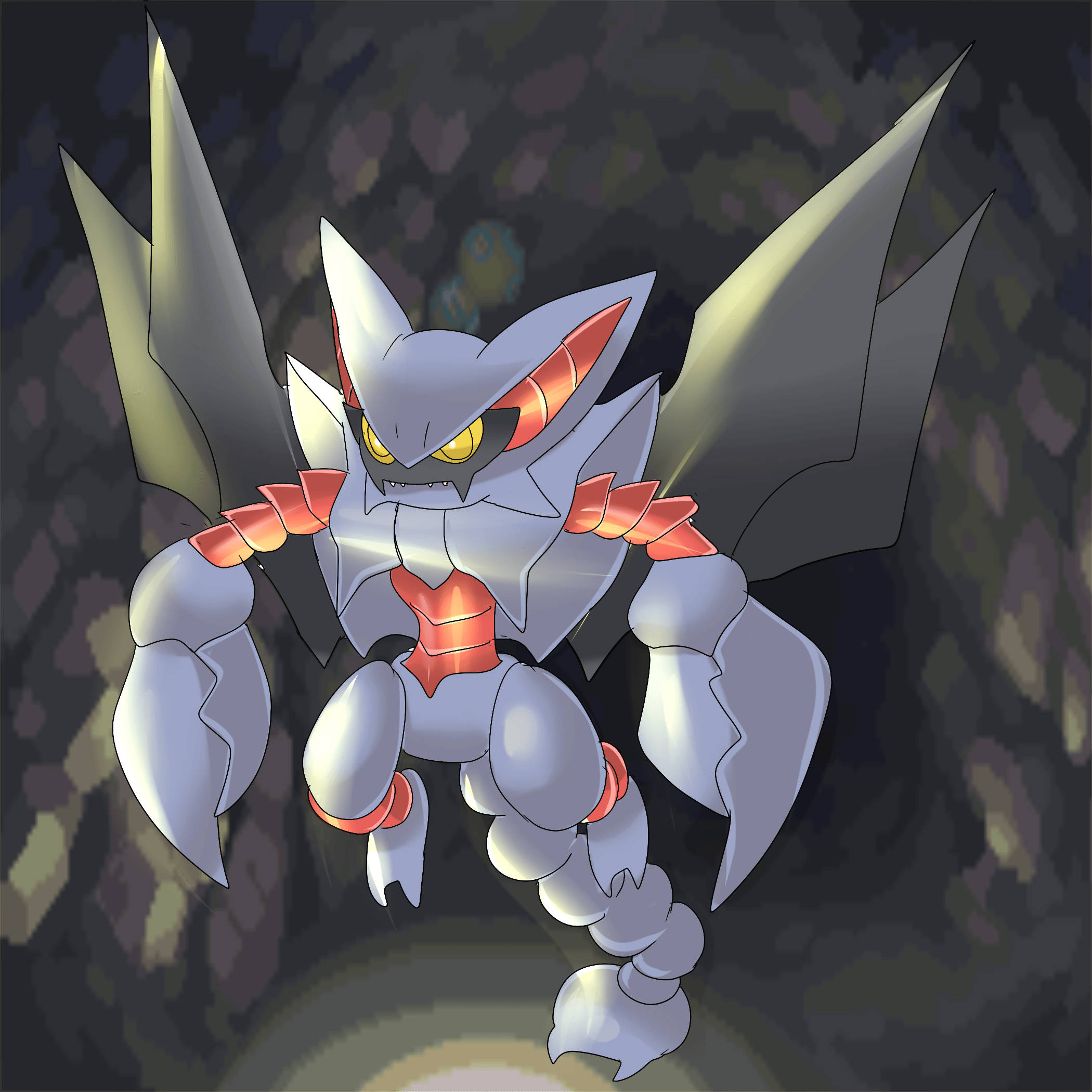 Gliscor, silver, red, Full HD Desktop Wallpaper