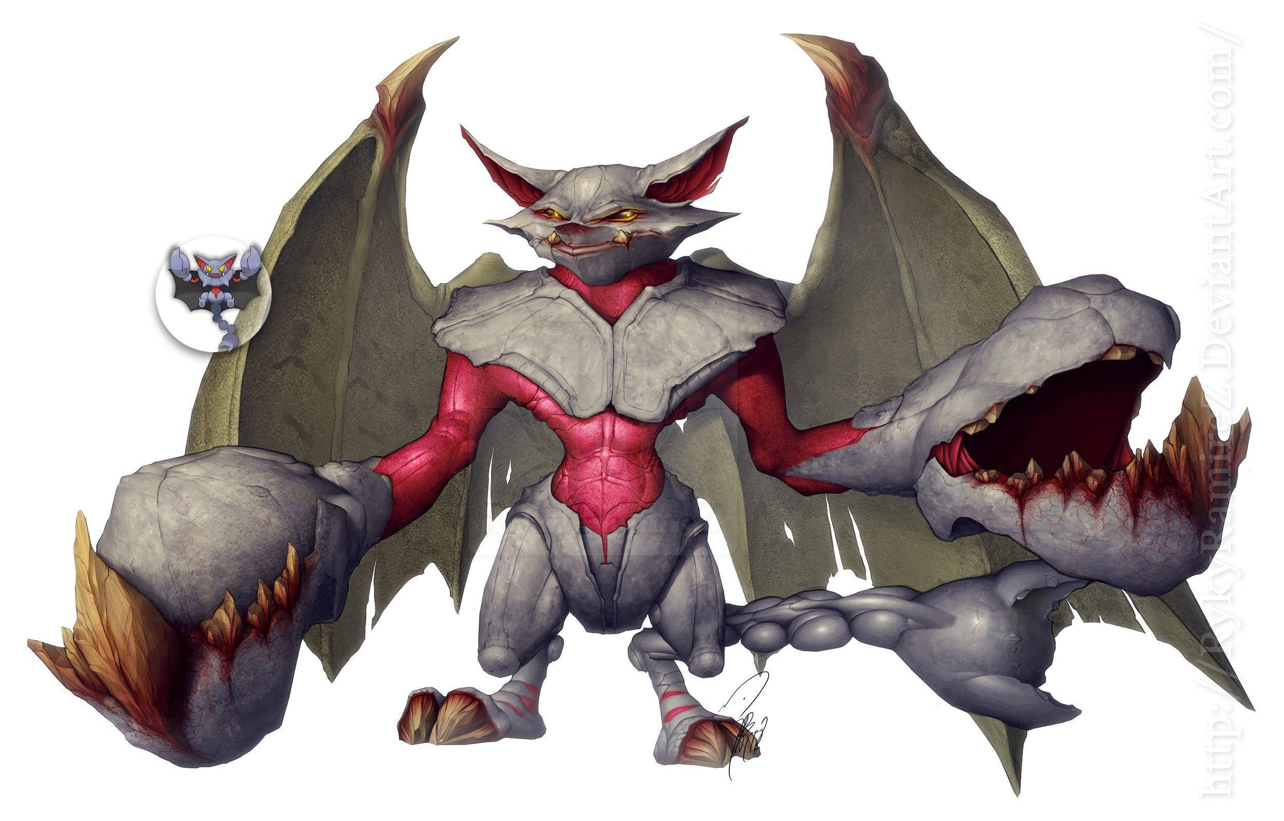 Gliscor, gray armor, red muscle, Full HD Desktop Wallpaper