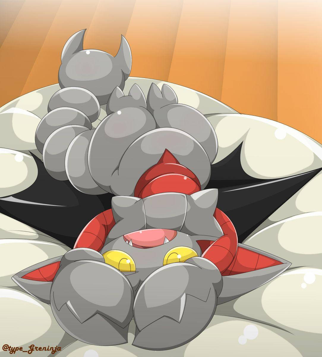 Gliscor, gray, red accents, SD Phone Wallpaper