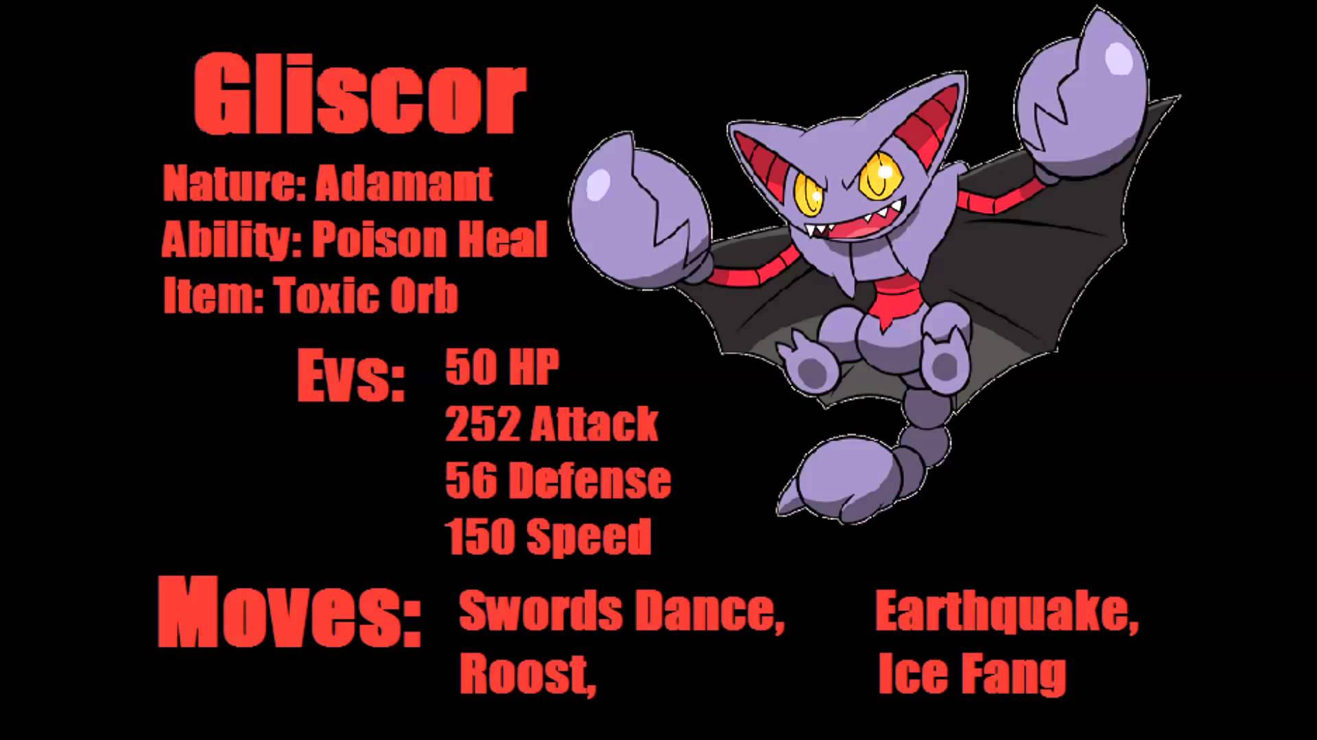 Gliscor, purple, red accents, Full HD Desktop Wallpaper