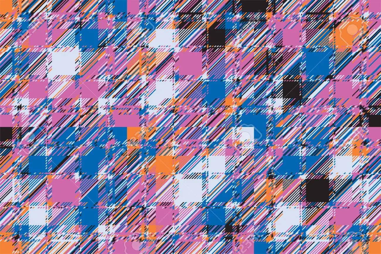 Glitch Effect, plaid pattern, pink, HD Desktop Wallpaper