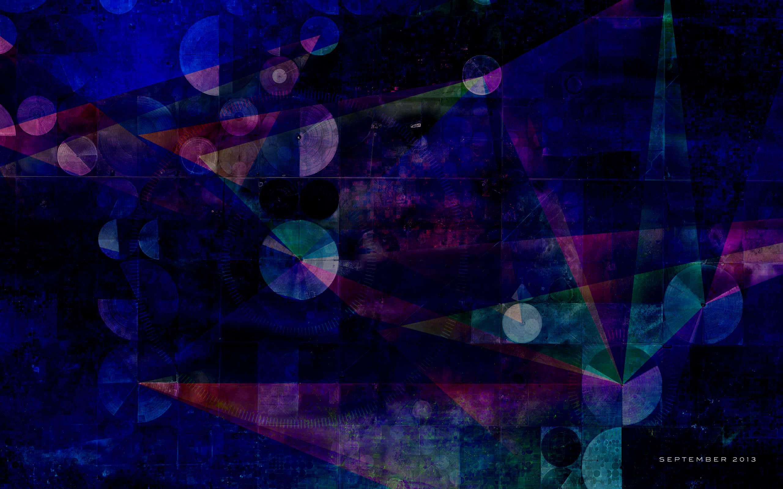 Glitch Effect, deep blues, purples, 2K Desktop Wallpaper