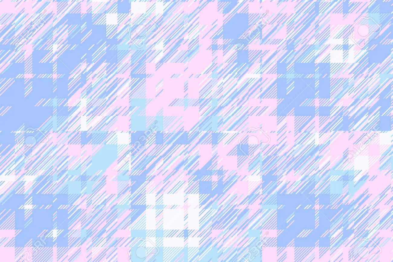 Glitch Effect, pastel blue, pink, HD Desktop Wallpaper