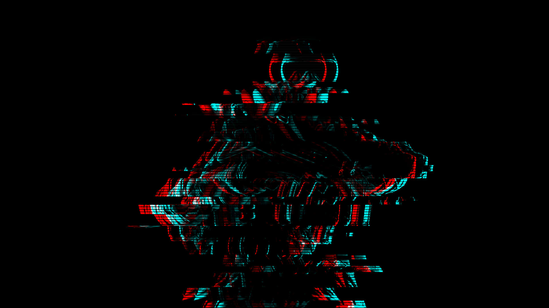 Glitch Effect, blue, red, Full HD Desktop Wallpaper